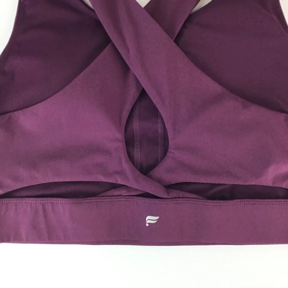 Fabletics No Bounce Burgundy High Impact Sports Bra | XL